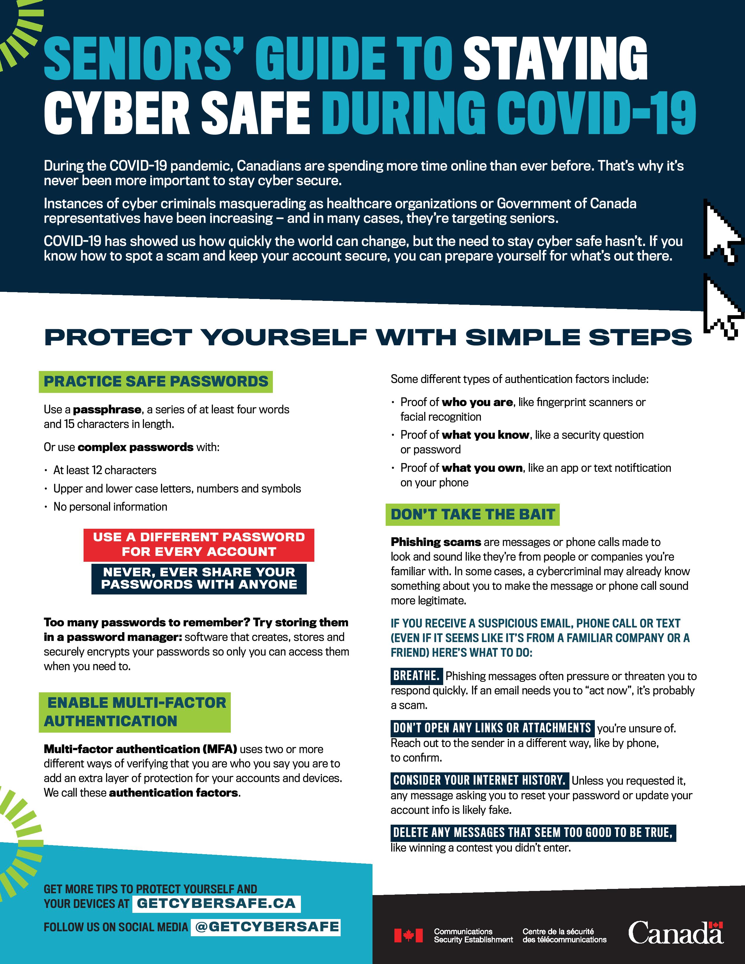 Seniors' guide to staying cyber safe during COVID-19 - Get Cyber Safe