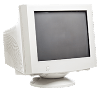 A CRT computer monitor