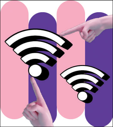 "pointing fingers and Wi-Fi symbols"